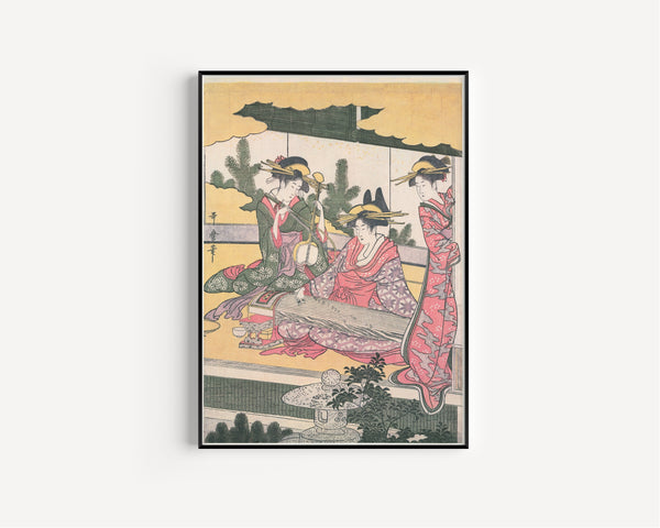 Kitagawa Utamaro — Parody of Ushiwakamaru and Princess Joruri (Right Sheet) | Japanese Woodblock Print (Ukiyo-e)