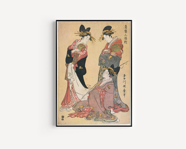 Kitagawa Utamaro — Three Beauties of the Pleasure Quarters (Seiro sanpukutsui) | Japanese Woodblock Print (Ukiyo-e)