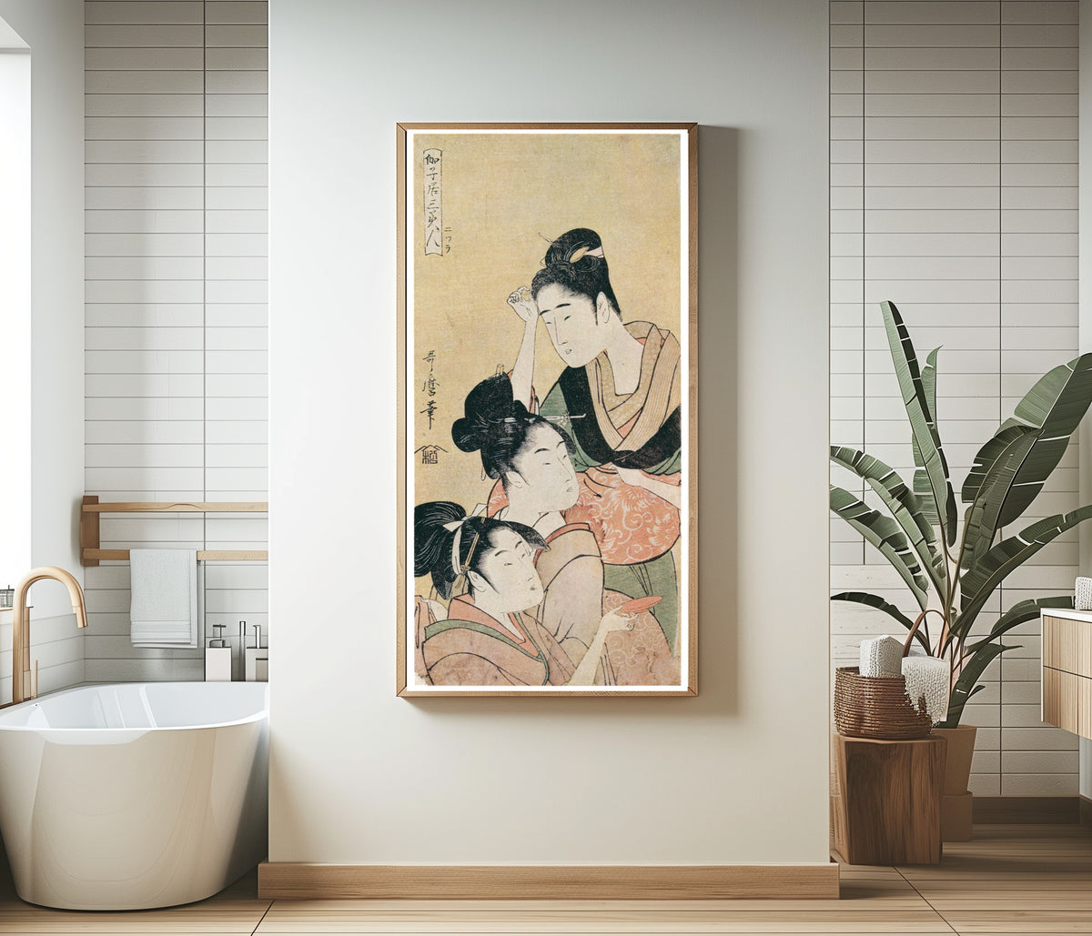 Kitagawa Utamaro — Three Beauties at a Playhouse | Japanese Woodblock Print (Ukiyo-e)