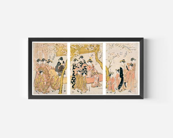 Kitagawa Utamaro — Courtesans and Cherry Blossoms at the Daikokuya | Japanese Woodblock Print (Ukiyo-e)