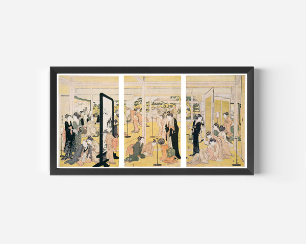 Kitagawa Utamaro — Kyoden Invited to a Daimyo Mansion Party | Japanese Woodblock Print (Ukiyo-e)