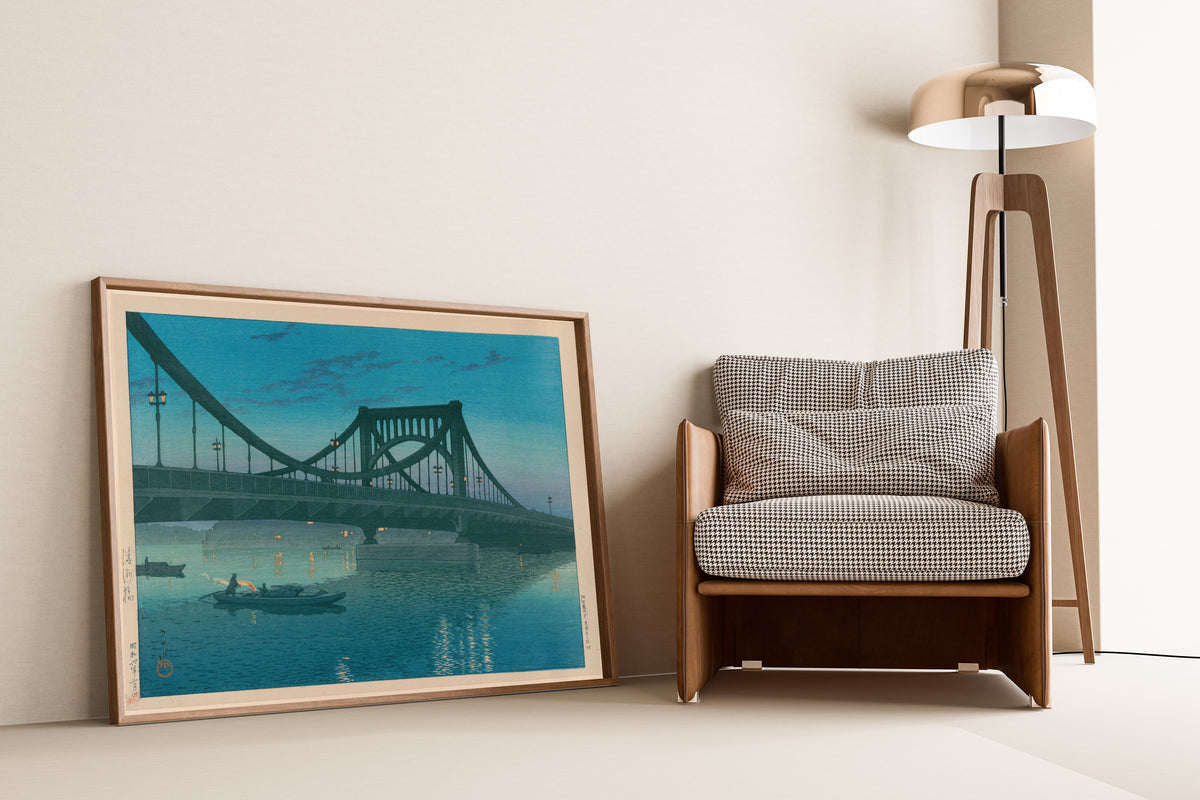 Kawase Hasui — Kiyosu Bridge | Japanese Woodblock Print (Shin Hanga)