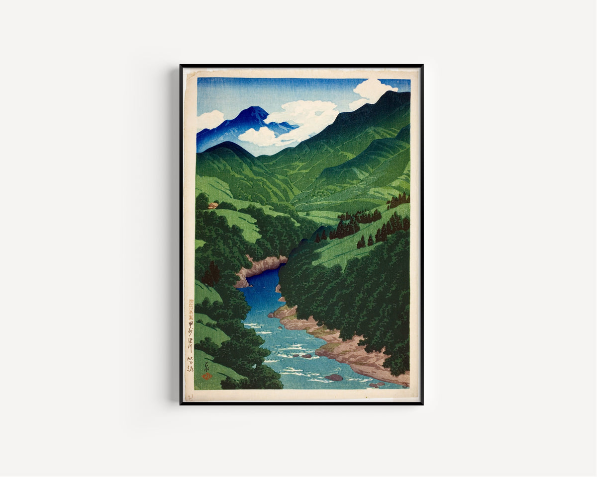 Kawase Hasui — Some River, Koshu | Japanese Woodblock Print (Shin Hanga)
