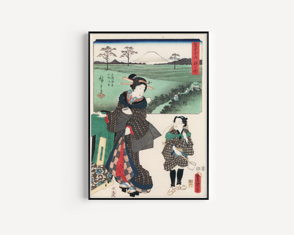 Utagawa Hiroshige & Utagawa Kunisada — Fifty-three Stations by Two Brushes: Hodogaya | Japanese Woodblock Print (Ukiyo-e)
