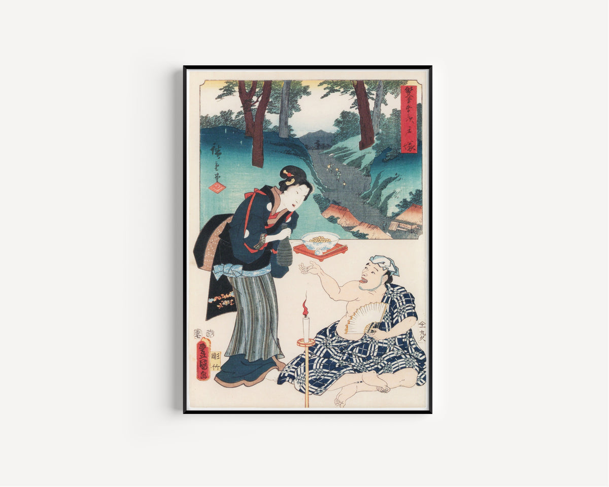 Utagawa Hiroshige & Utagawa Kunisada — Fifty-three Stations by Two Brushes: Totsuka | Japanese Woodblock Print (Ukiyo-e)