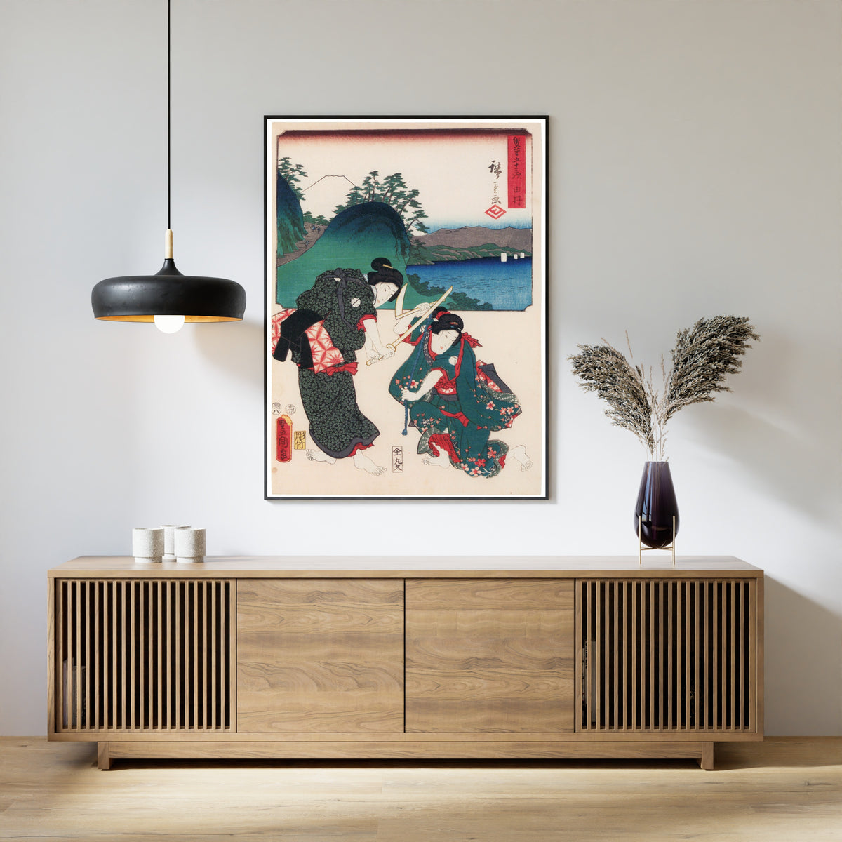 Utagawa Hiroshige & Utagawa Kunisada — Fifty-three Stations by Two Brushes: Yui | Japanese Woodblock Print (Ukiyo-e)