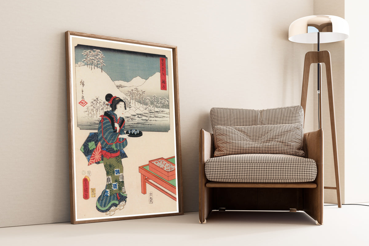 Utagawa Hiroshige & Utagawa Kunisada — Fifty-three Stations by Two Brushes: Mariko | Japanese Woodblock Print (Ukiyo-e)