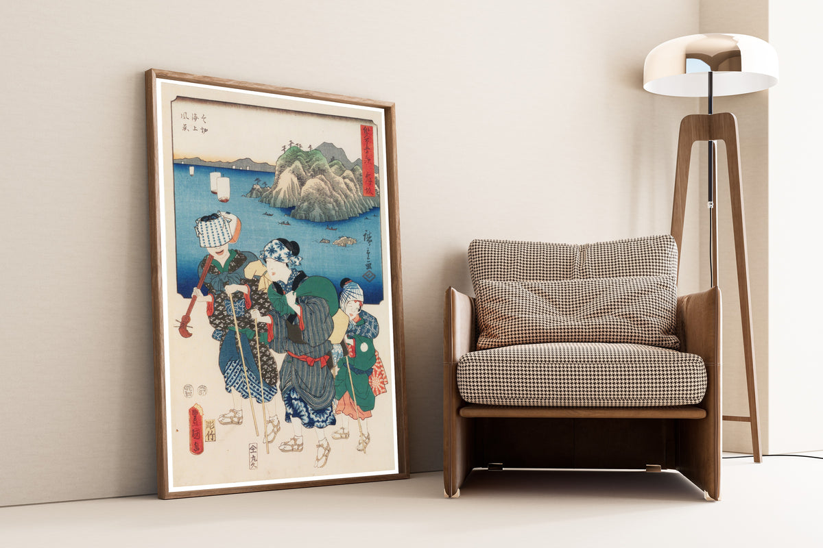 Utagawa Hiroshige & Utagawa Kunisada — Fifty-three Stations by Two Brushes: Maisaka | Japanese Woodblock Print (Ukiyo-e)