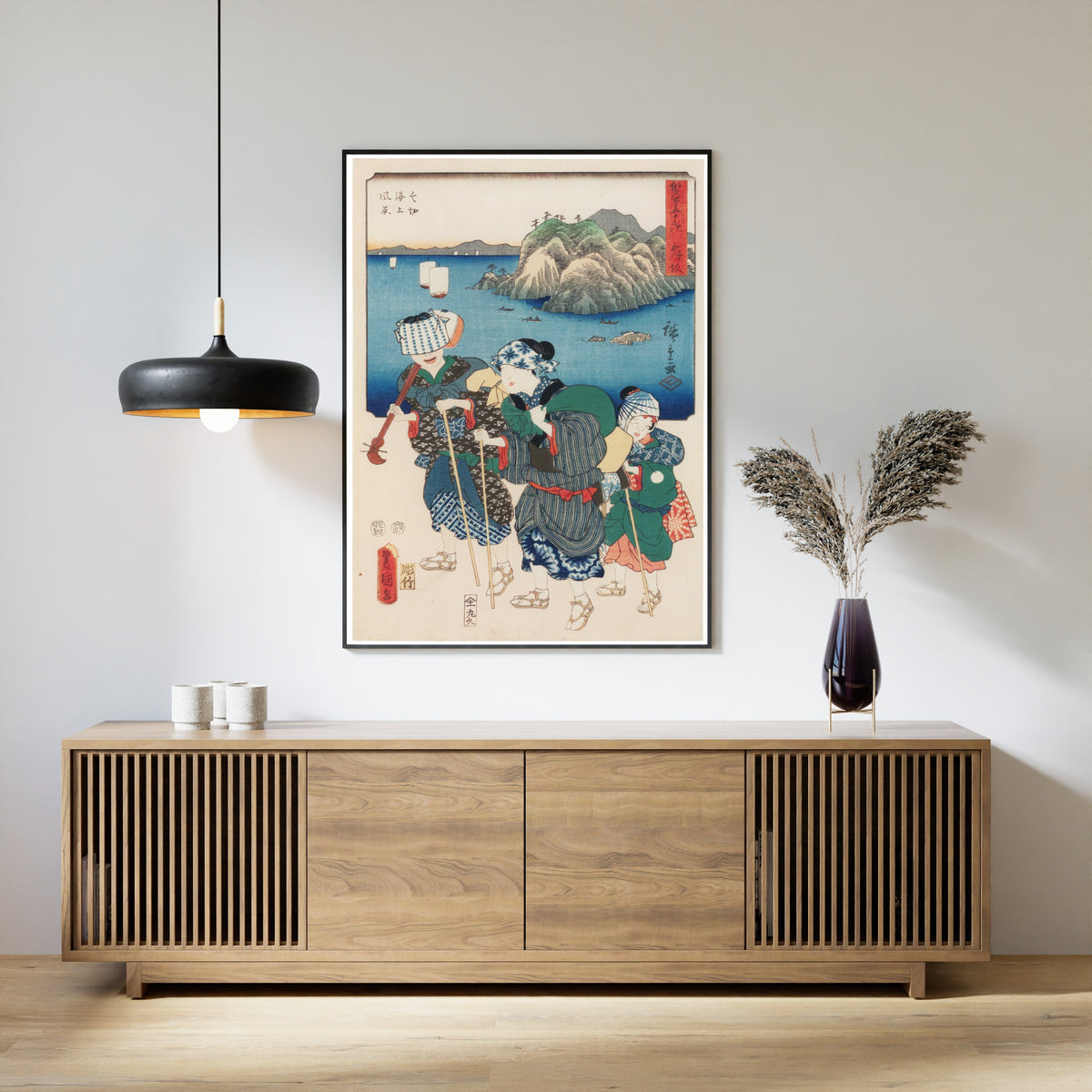 Utagawa Hiroshige & Utagawa Kunisada — Fifty-three Stations by Two Brushes: Maisaka | Japanese Woodblock Print (Ukiyo-e)