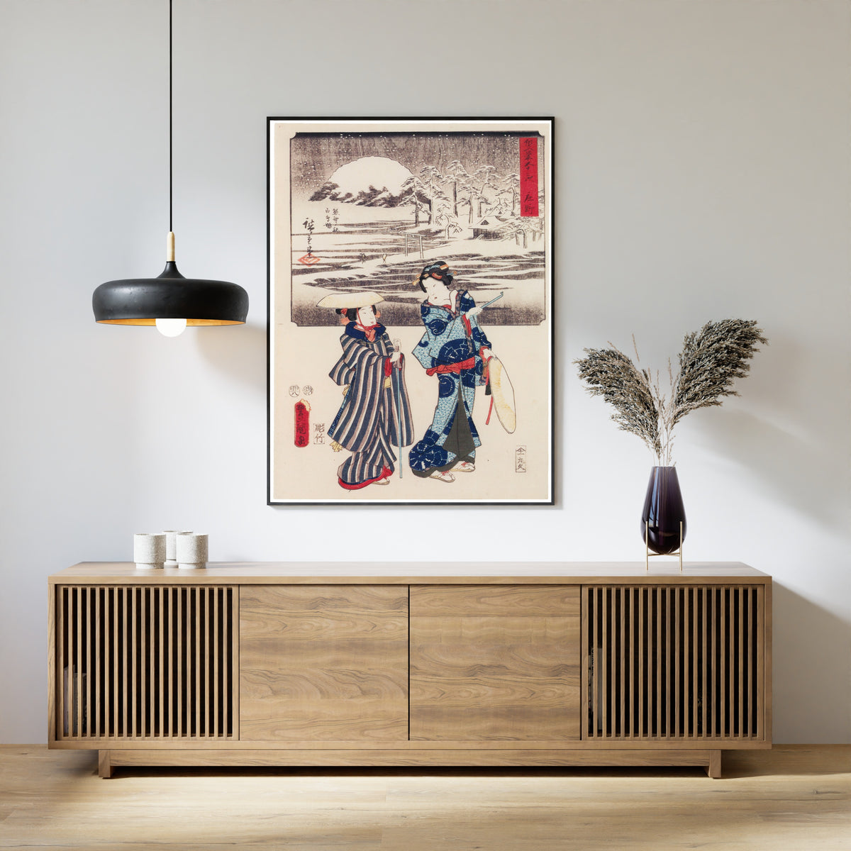 Utagawa Hiroshige & Utagawa Kunisada — Fifty-three Stations by Two Brushes: Shono | Japanese Woodblock Print (Ukiyo-e)