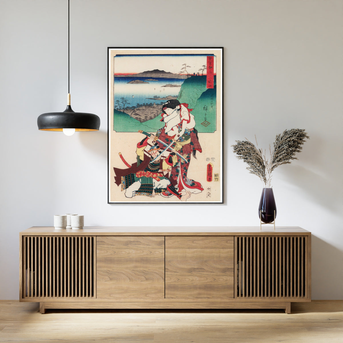 Utagawa Hiroshige & Utagawa Kunisada — Fifty-three Stations by Two Brushes: Minakuchi | Japanese Woodblock Print (Ukiyo-e)