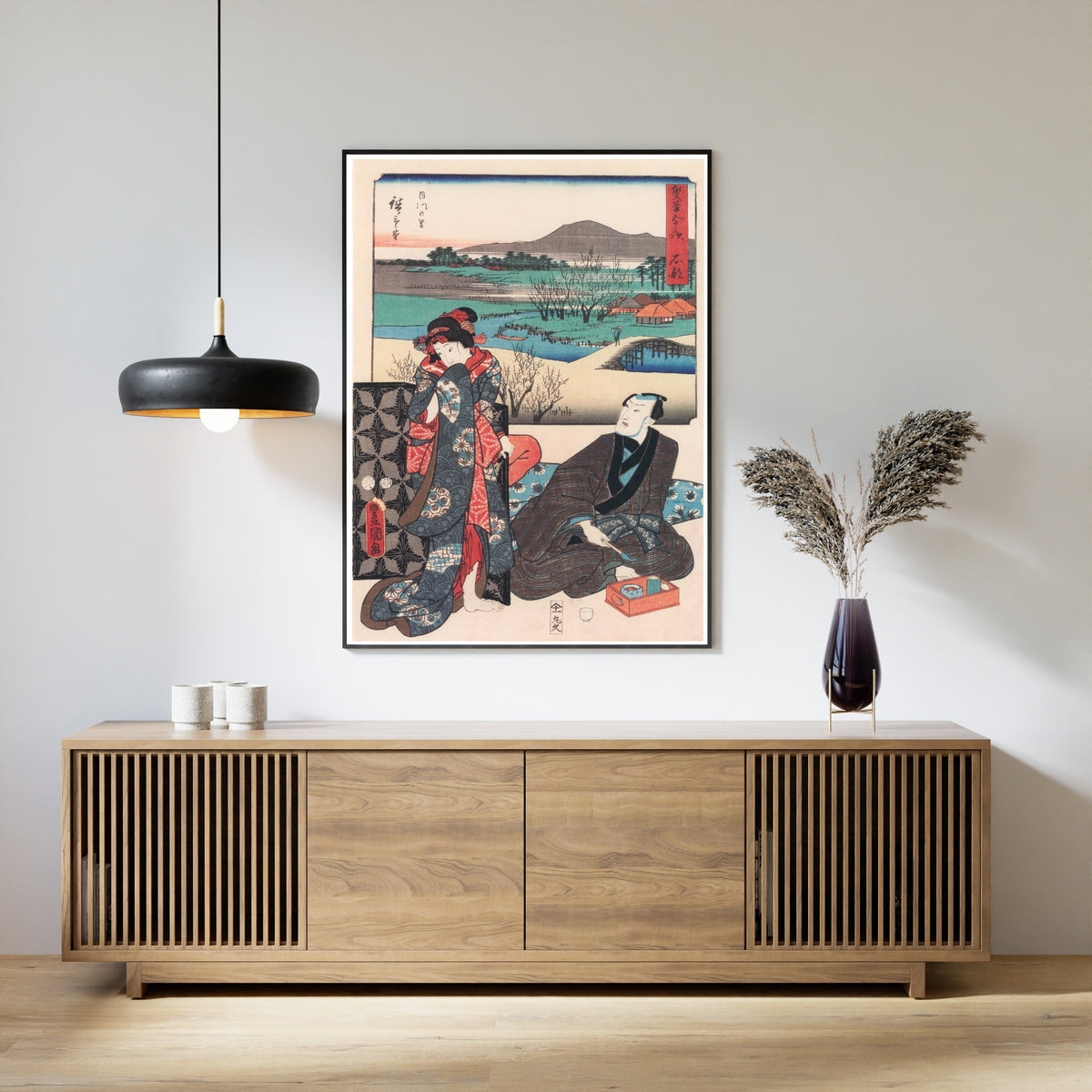 Utagawa Hiroshige & Utagawa Kunisada — Fifty-three Stations by Two Brushes: Ishibe | Japanese Woodblock Print (Ukiyo-e)