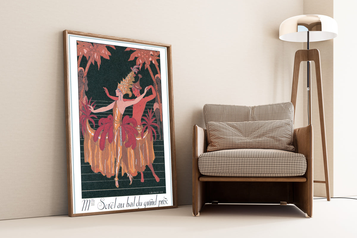 George Barbier — Mlle Sorel au bal du Grand Prix | Art Deco Fashion Print