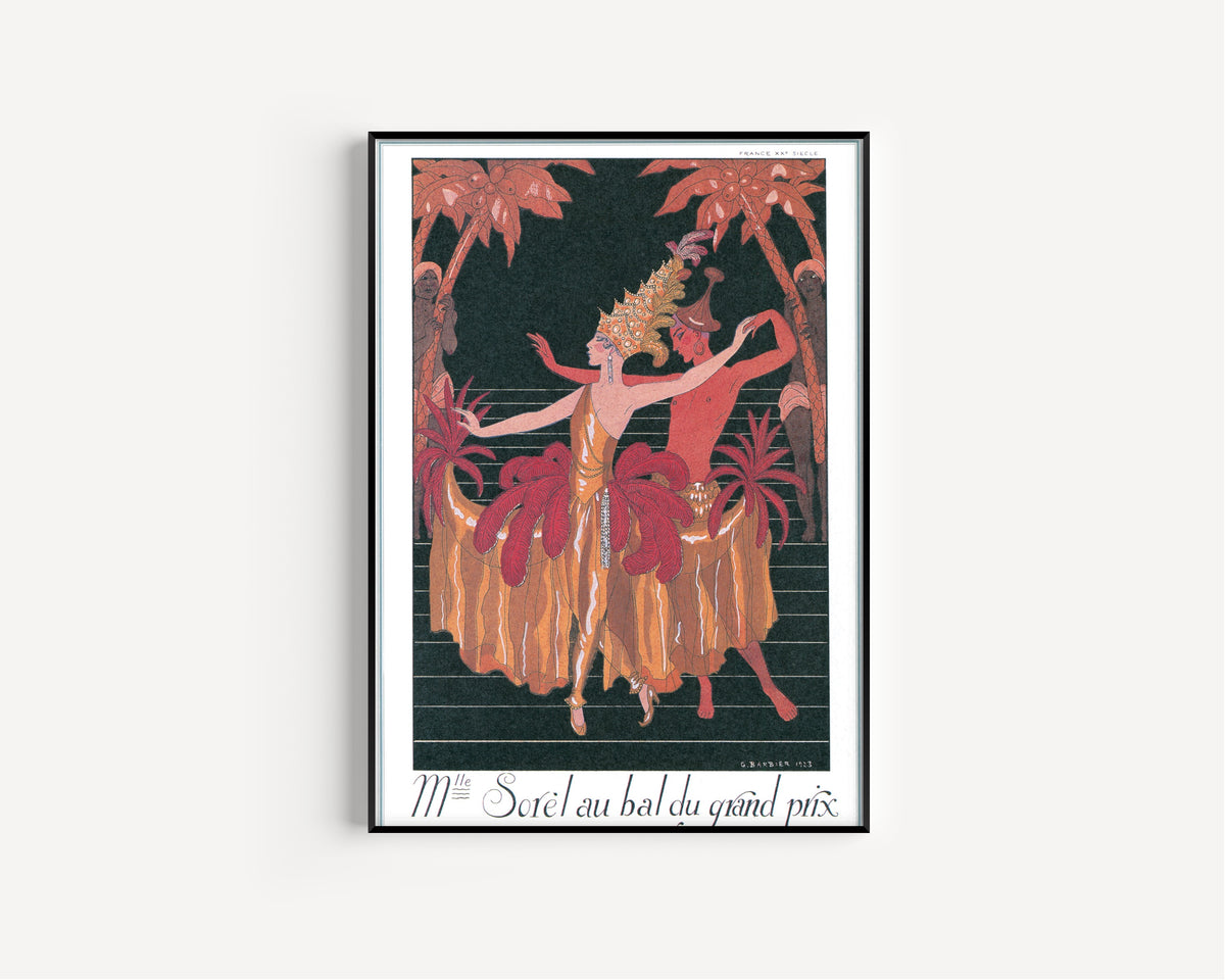 George Barbier — Mlle Sorel au bal du Grand Prix | Art Deco Fashion Print