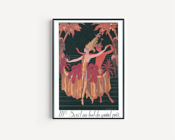 George Barbier — Mlle Sorel au bal du Grand Prix | Art Deco Fashion Print