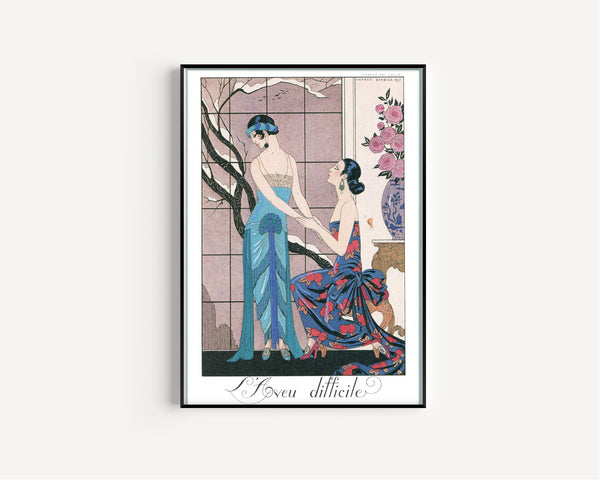 George Barbier — L'Aveu difficile | Art Deco Fashion Print