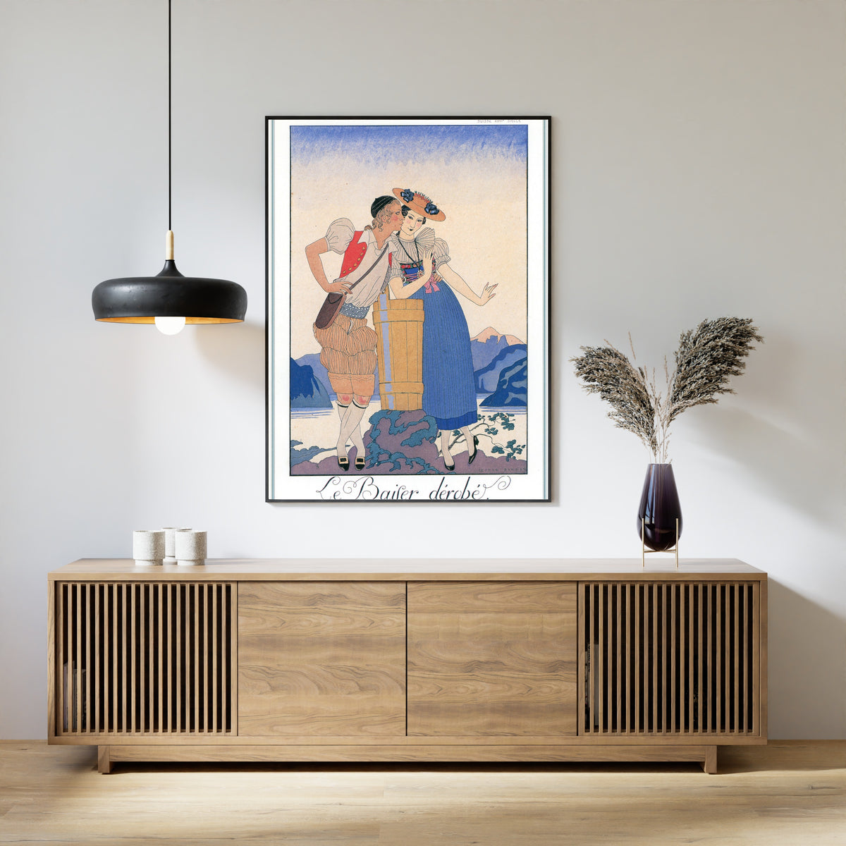 George Barbier — Le Baiser dérobé | Art Deco Fashion Print