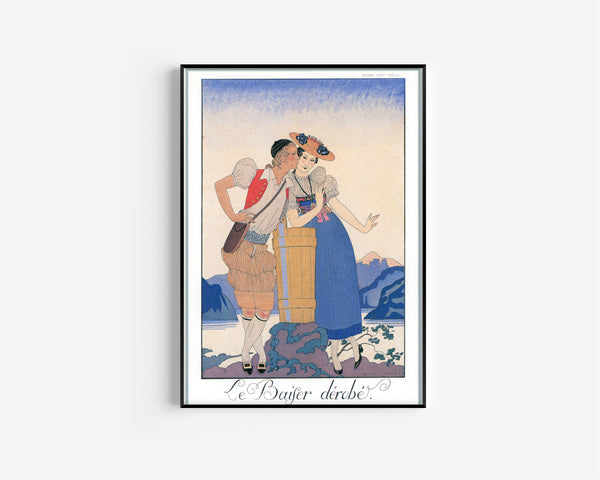 George Barbier — Le Baiser dérobé | Art Deco Fashion Print