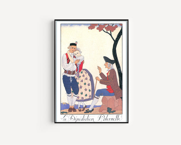 George Barbier — La Bénédiction paternelle | Art Deco Fashion Print