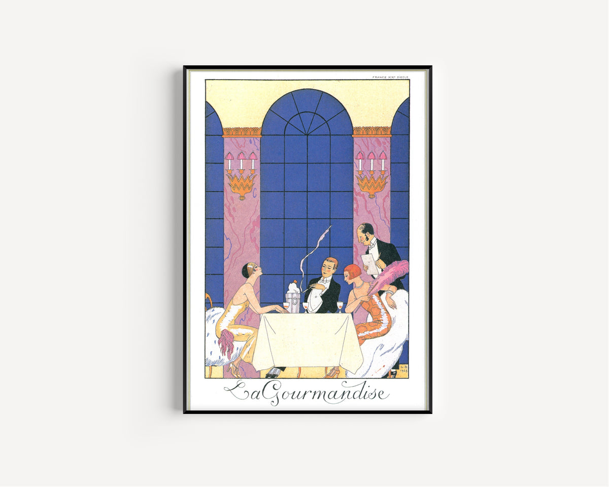 George Barbier — La Gourmandise [Gluttony] | Art Deco Fashion Print