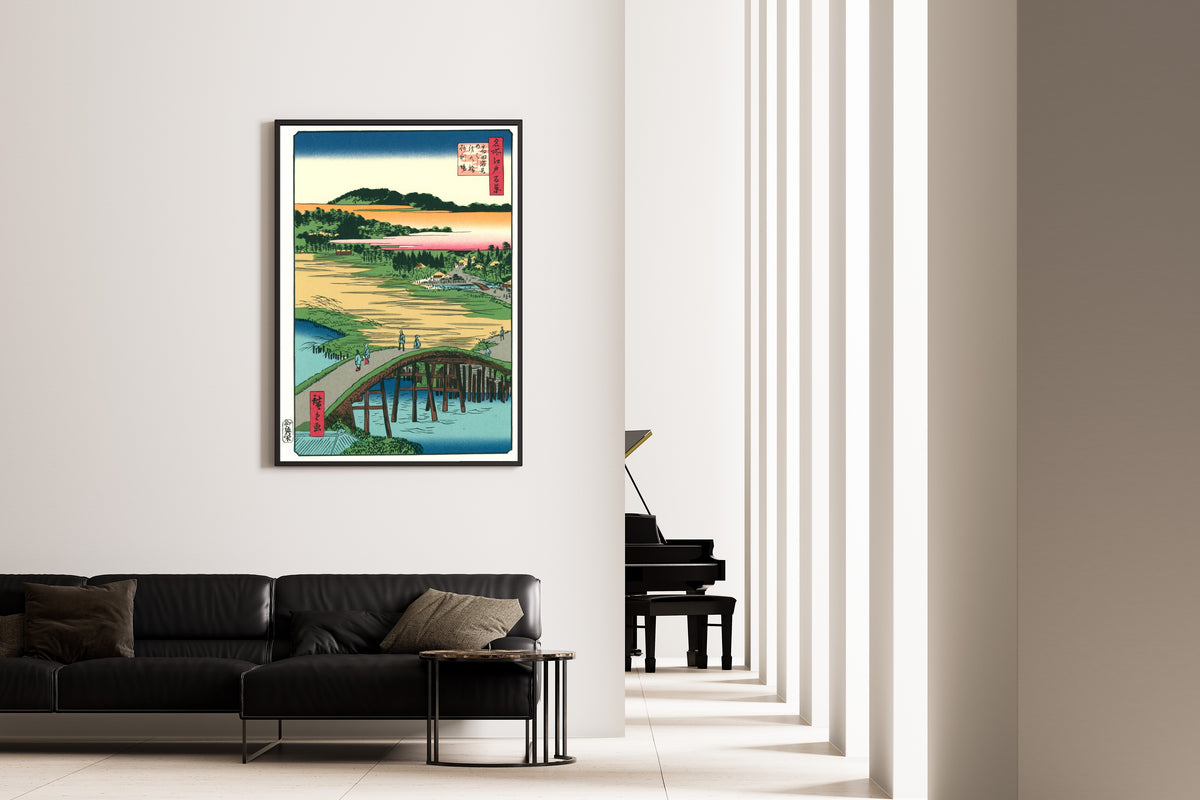 Utagawa Hiroshige — 100 Views of Edo: Takata Sugatami Bridge, Omokage Bridge, Jariba | Japanese Woodblock Print (Ukiyo-e)