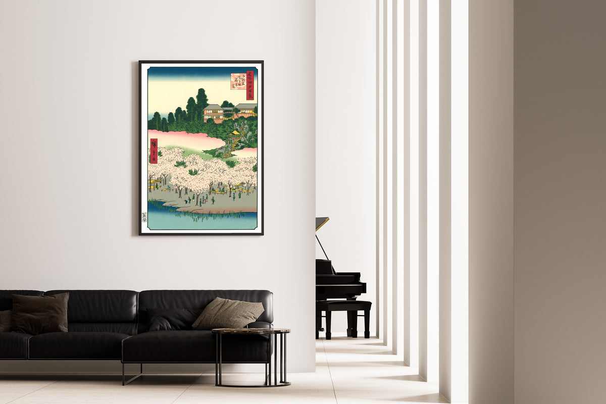 Utagawa Hiroshige — 100 Views of Edo: Sendagi Dangozaka Hanayashiki | Japanese Woodblock Print (Ukiyo-e)