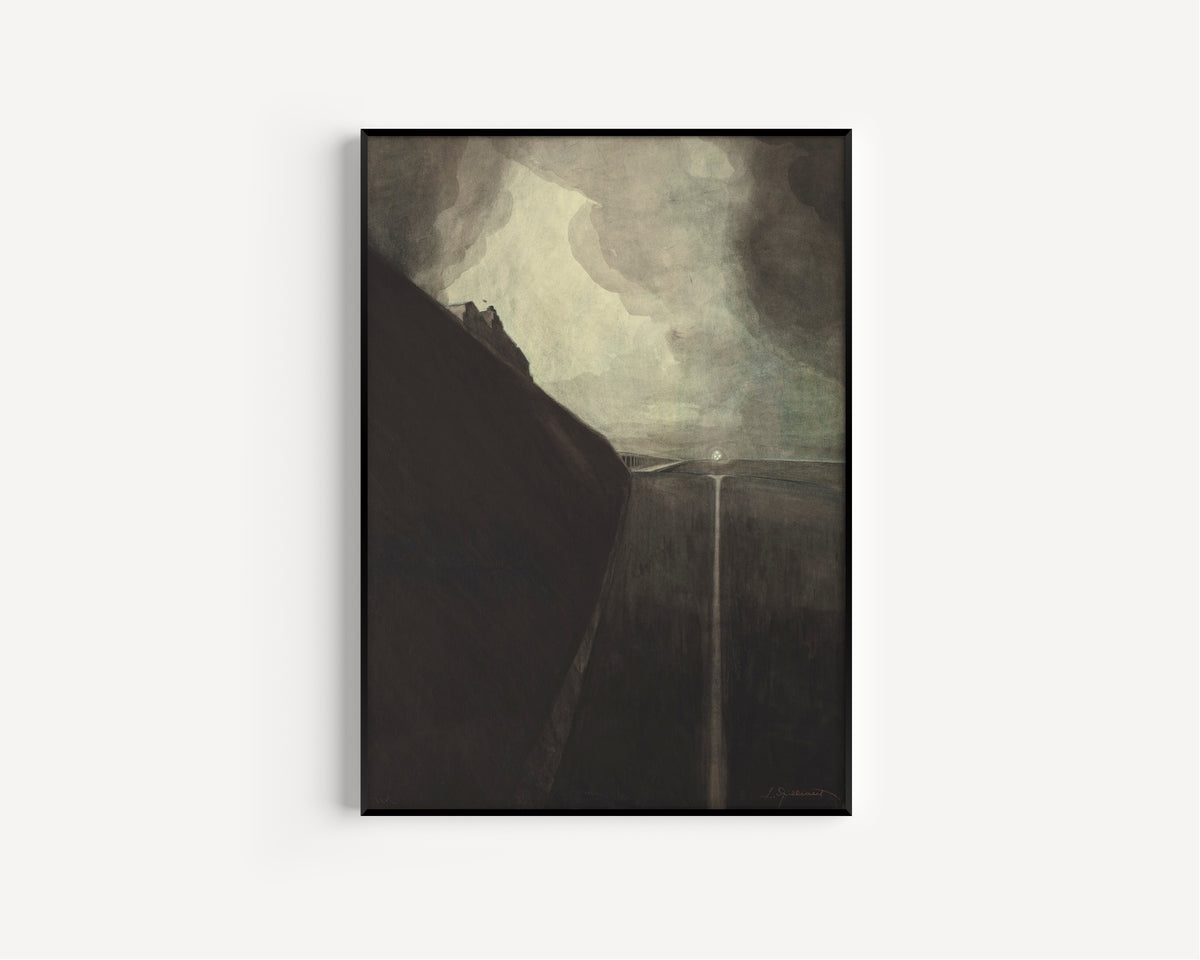 Léon Spilliaert — Digue et plage, Chalet Royal et galeries d'Ostende | Symbolist Art Print