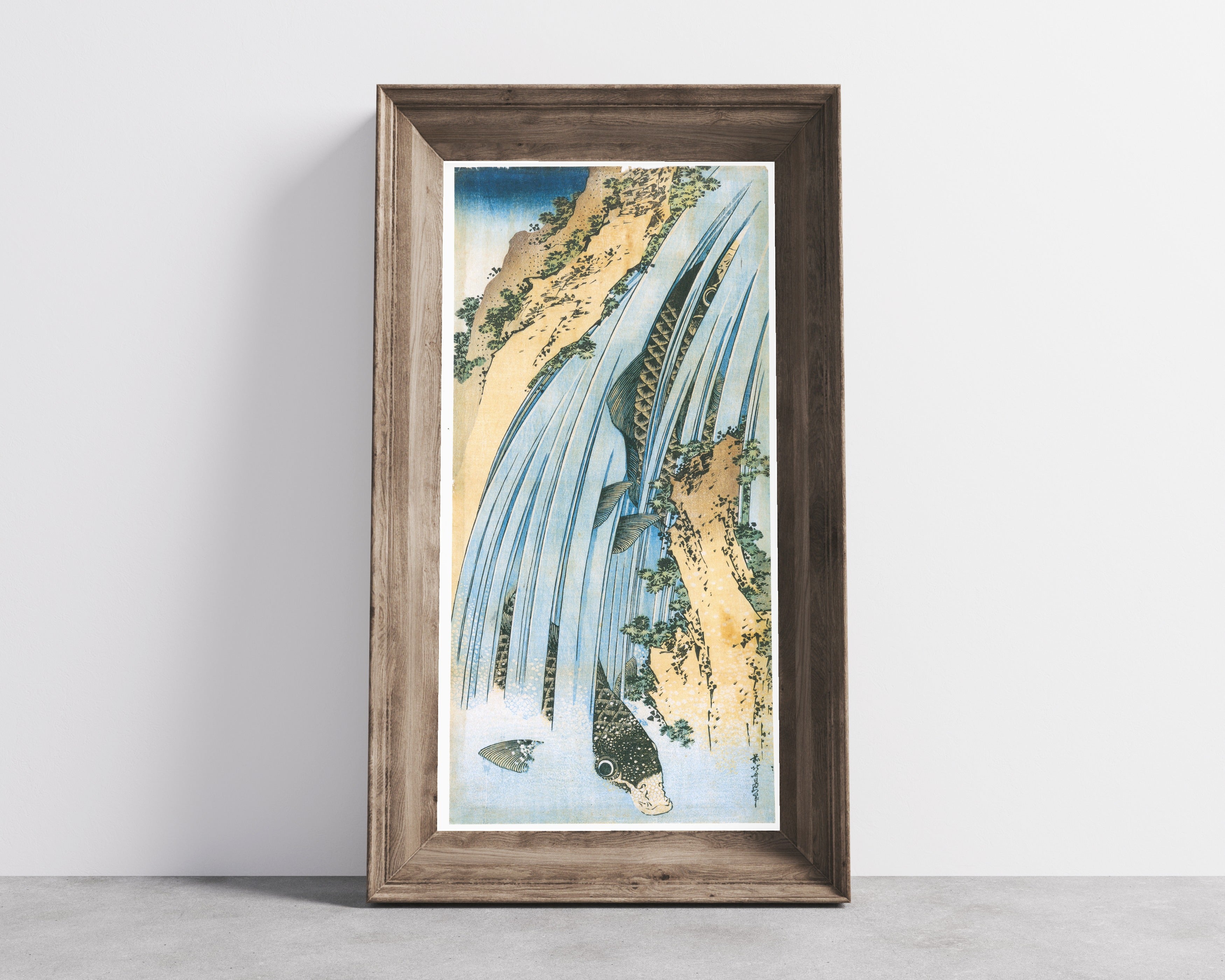 Katsushika Hokusai — Carp in a Waterfall | Japanese Woodblock Print (Ukiyo-e)