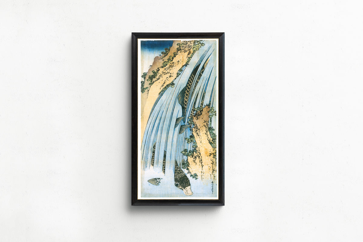 Katsushika Hokusai — Carp in a Waterfall | Japanese Woodblock Print (Ukiyo-e)