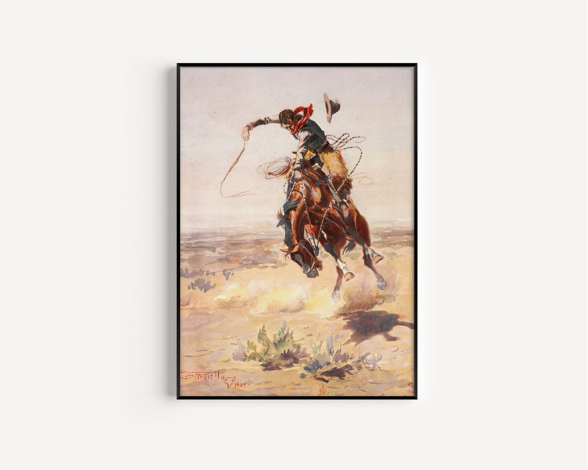 Charles M. Russell — A Bad Hoss | Western Art Print