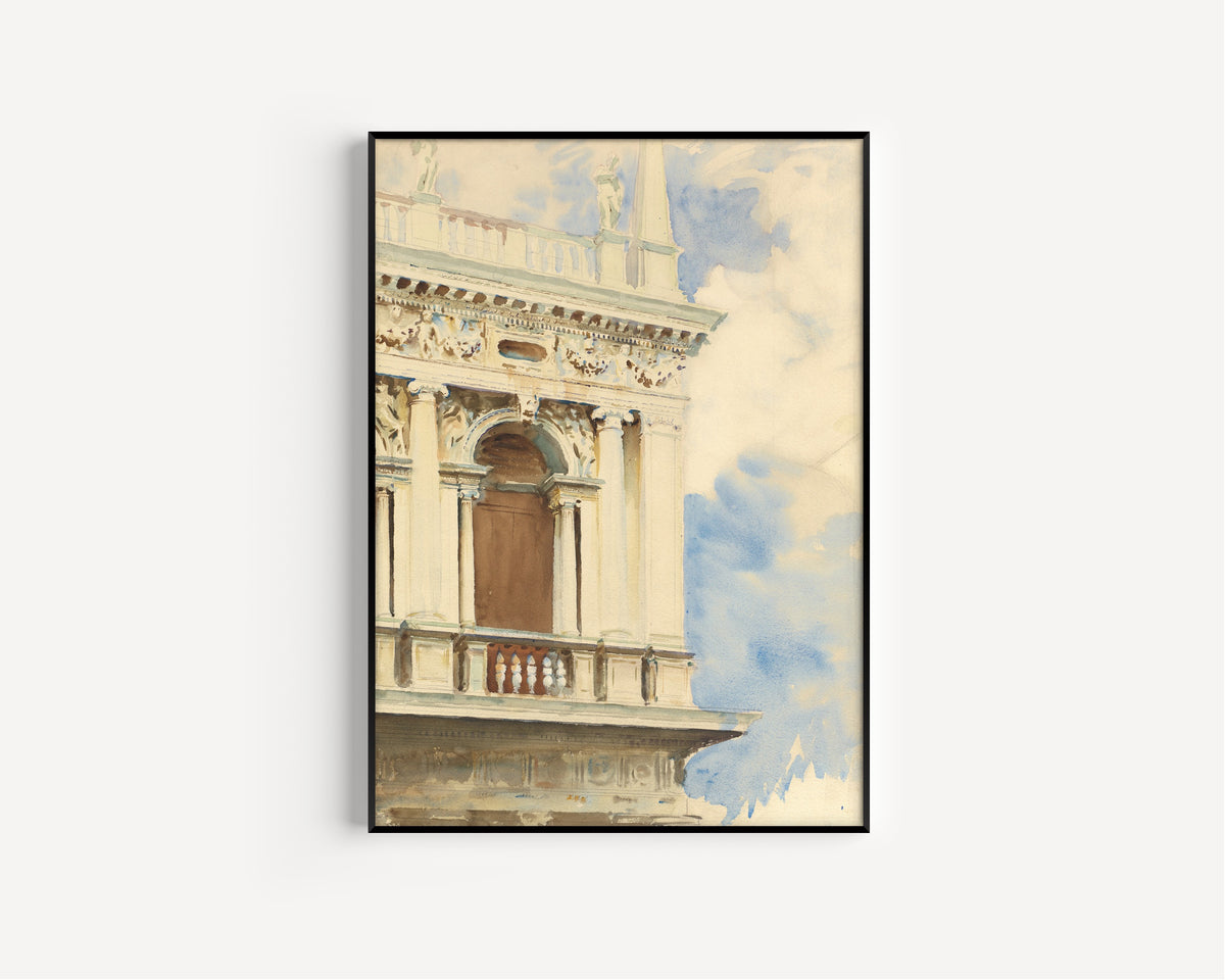 John Singer Sargent — A Corner of the Library in Venice | Fine Art Print