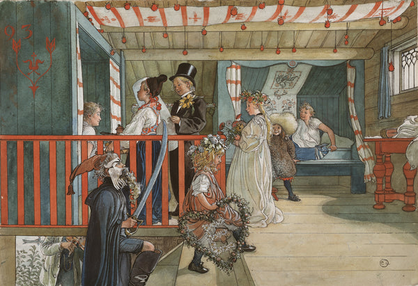 Carl Larsson — A Day of Celebration | Swedish Watercolour Print