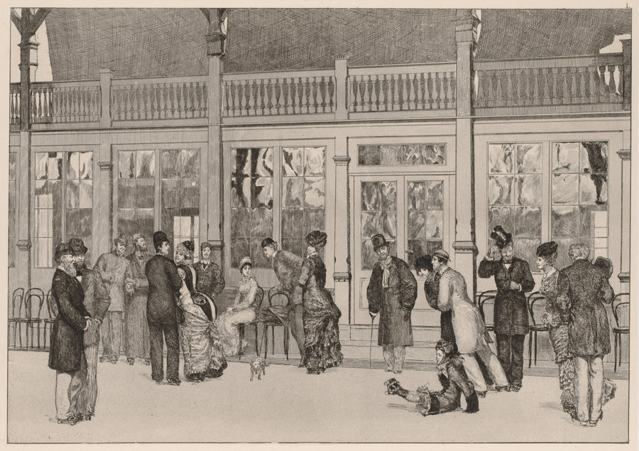 Max Klinger — A Glove: The Locale | Etching Print shown to scale on a wall above a sofa