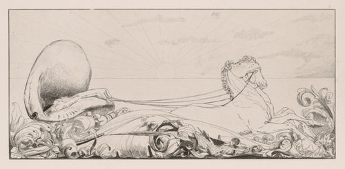 A Glove: Triumph by Max Klinger — A glove in a great shell chariot drawn by a sea horse under a low sun