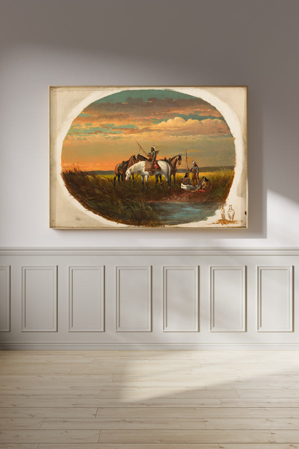 John Mix Stanley — A Halt on the Prairie for a Smoke | Western Art Print
