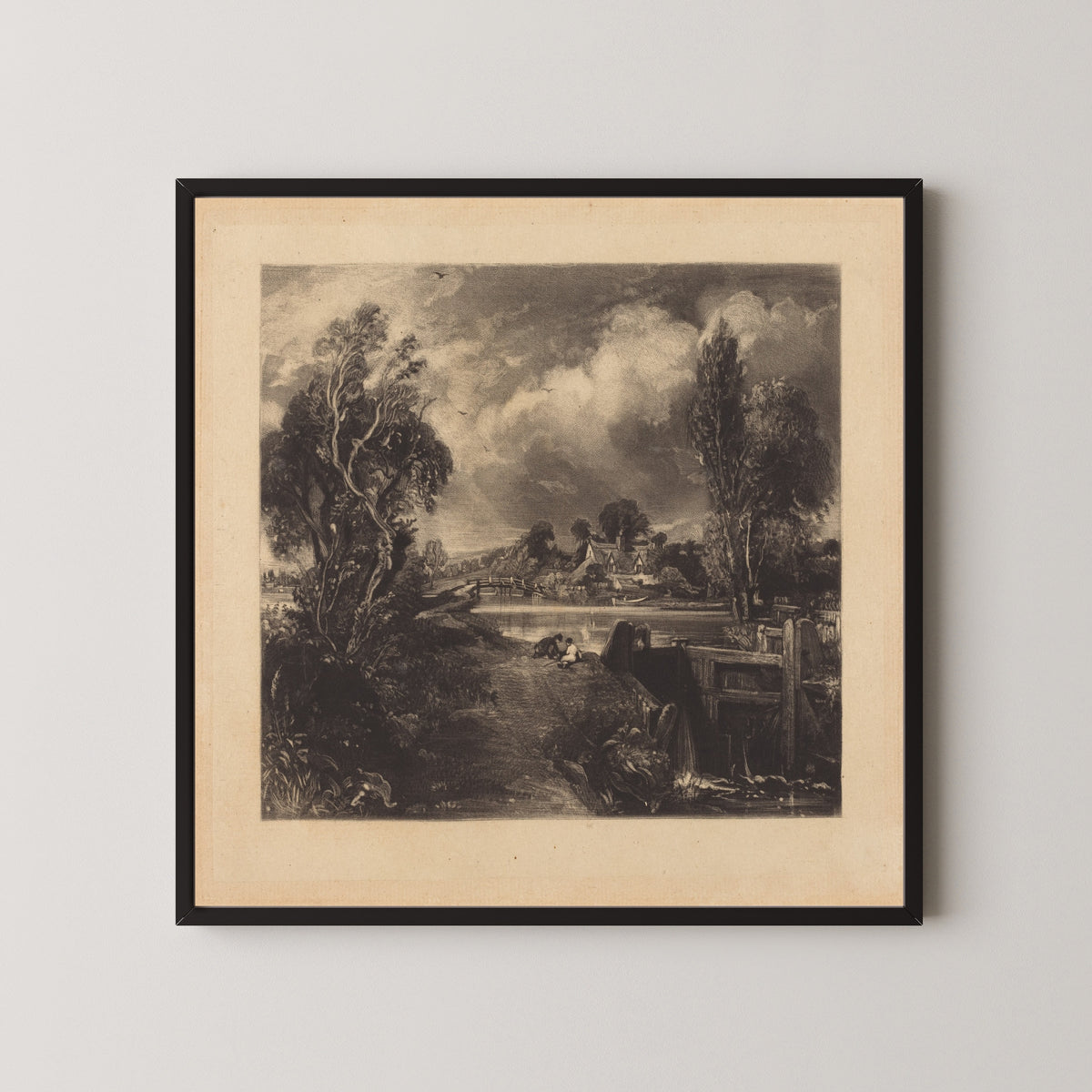 John Constable — A Lock on the Stour | Mezzotint Print