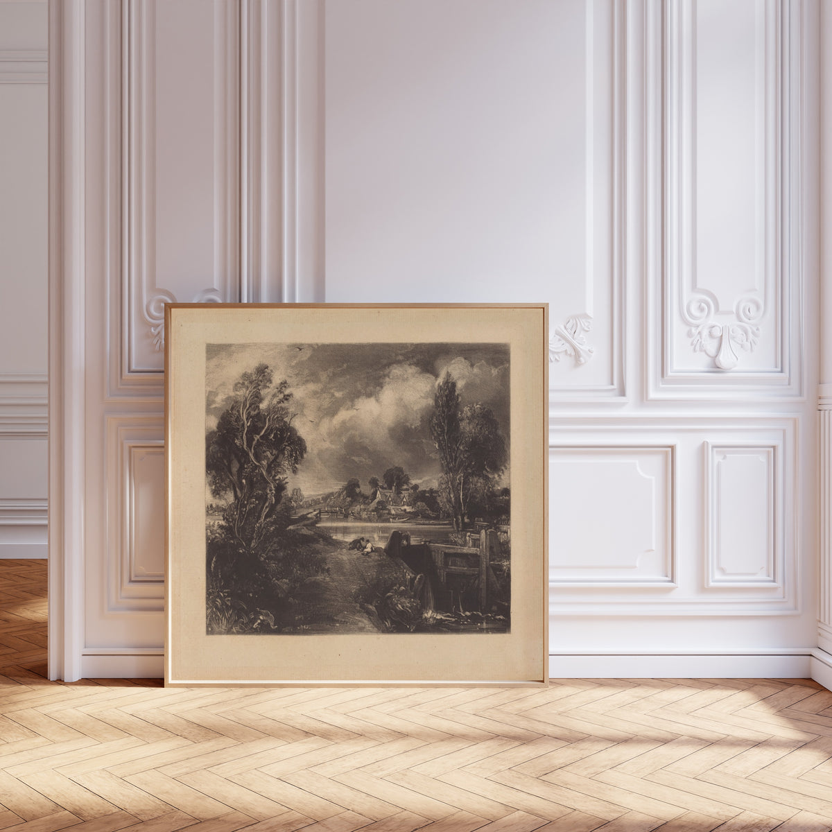 John Constable — A Lock on the Stour | Mezzotint Print