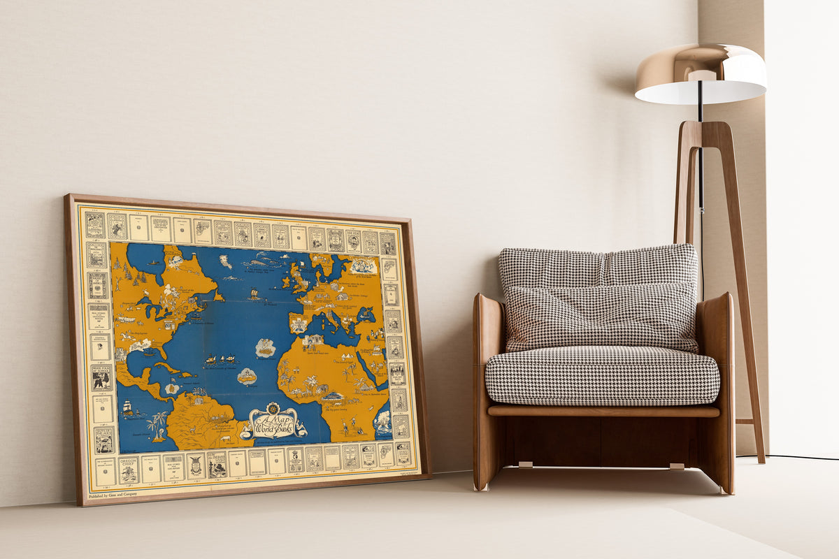 Ginn and Company — A Map of the World of Books | Vintage Pictorial Map Print