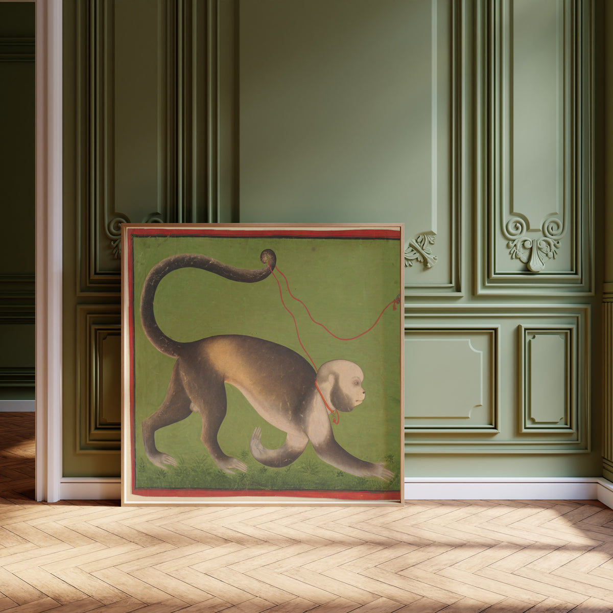 Stipple Master (attributed) — A Monumental Portrait of a Monkey | Indian Miniature Painting Print