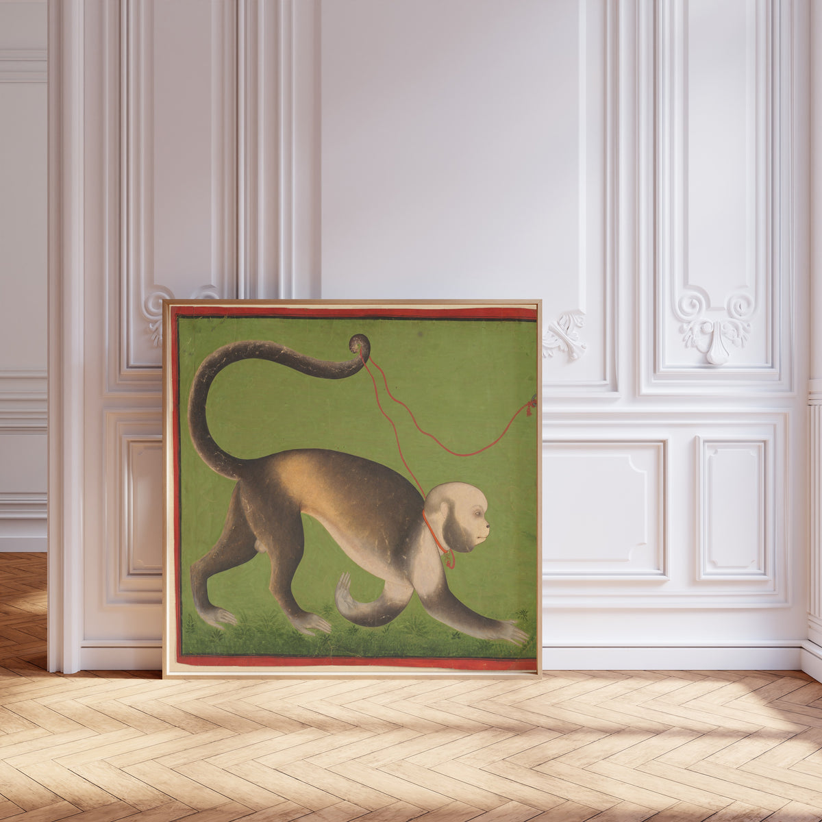 Stipple Master (attributed) — A Monumental Portrait of a Monkey | Indian Miniature Painting Print