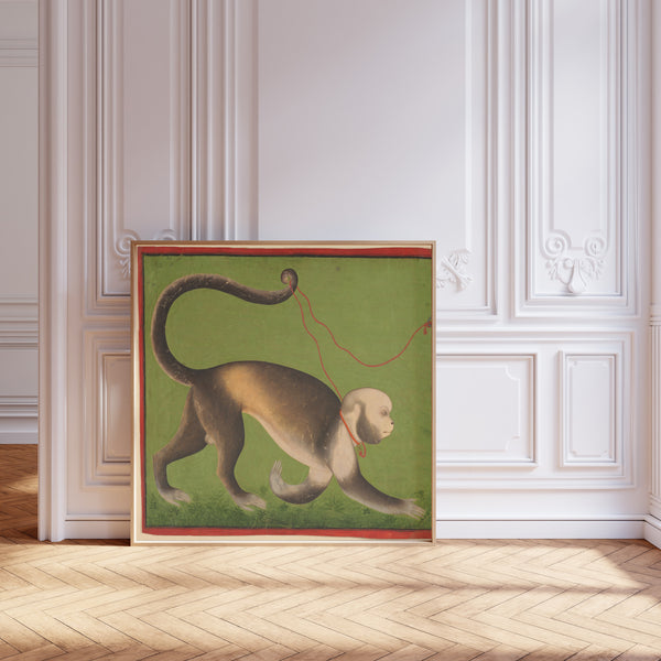 Stipple Master (attributed) — A Monumental Portrait of a Monkey | Indian Miniature Painting Print