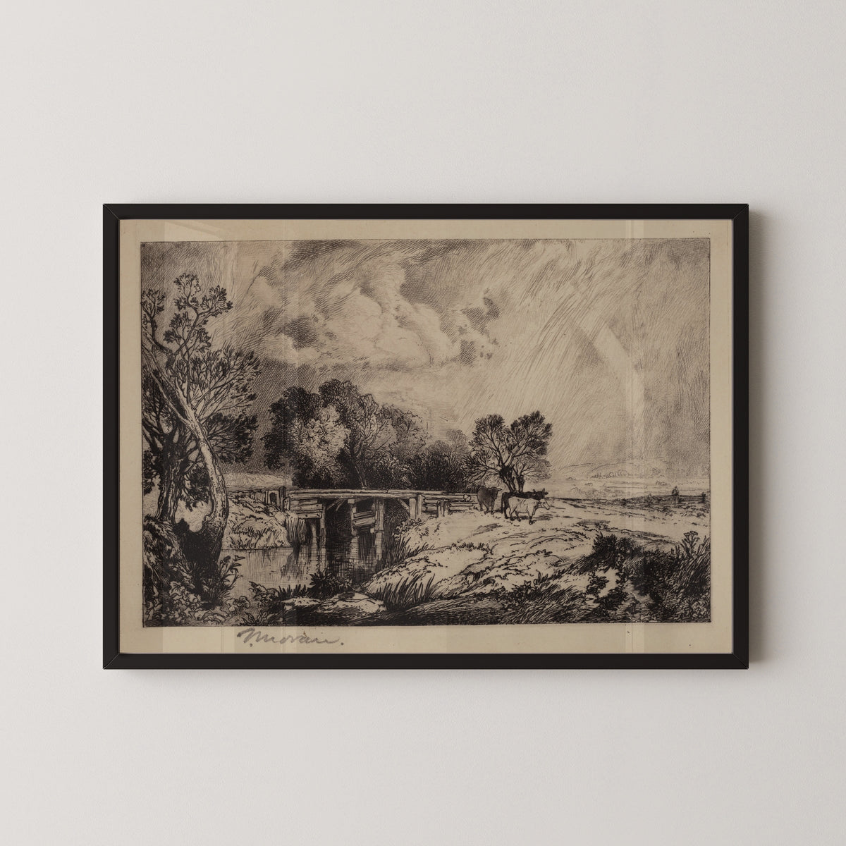 Thomas Moran — A Rustic Bridge | Etching Print