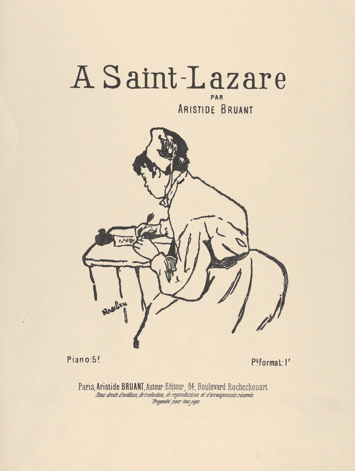 Henri de Toulouse-Lautrec — A Saint-Lazare par Aristide Bruant | Lithograph Print