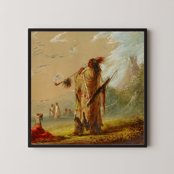 Alfred Jacob Miller — A Shoshonee Indian Smoking | Western Art Print