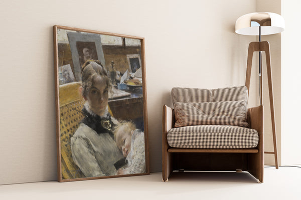 Carl Larsson — A Studio Idyll. The Artist's Wife and their Daughter | Fine Art Print