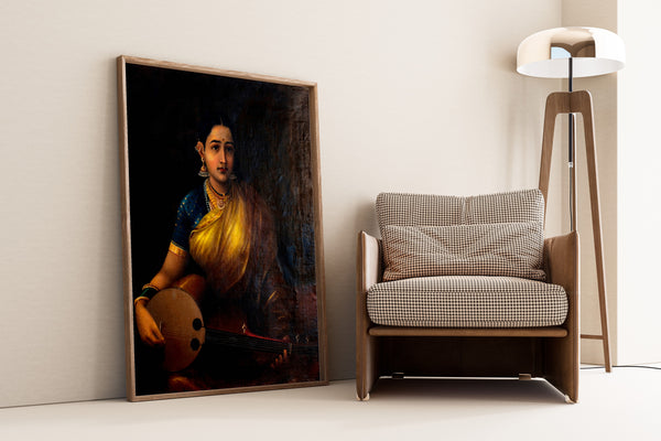 Raja Ravi Varma — A Tamil Lady Playing the Swarbat | Fine Art Print