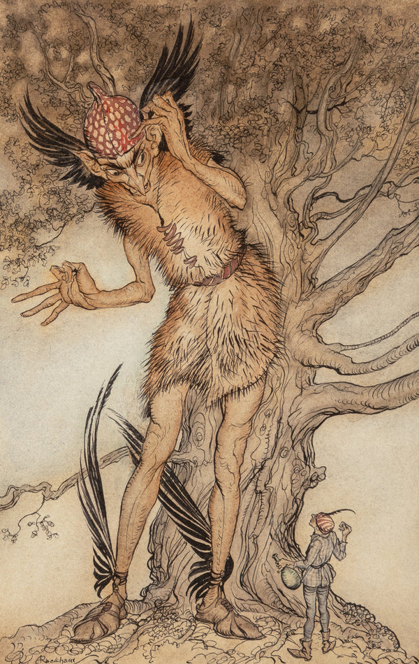 Arthur Rackham — A Terrible Fellow Half as Big as the Tree | Fairy Tale Illustration Print