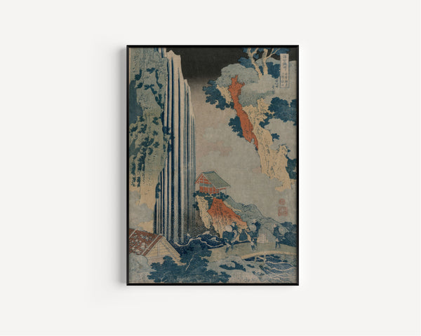 Katsushika Hokusai — A Tour of the Waterfalls of the Provinces: Ono Falls on the Kisokaidō | Japanese Woodblock Print (Ukiyo-e)