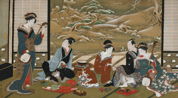 Utagawa Toyoharu — A Winter Party | Japanese Ink Painting Art Print