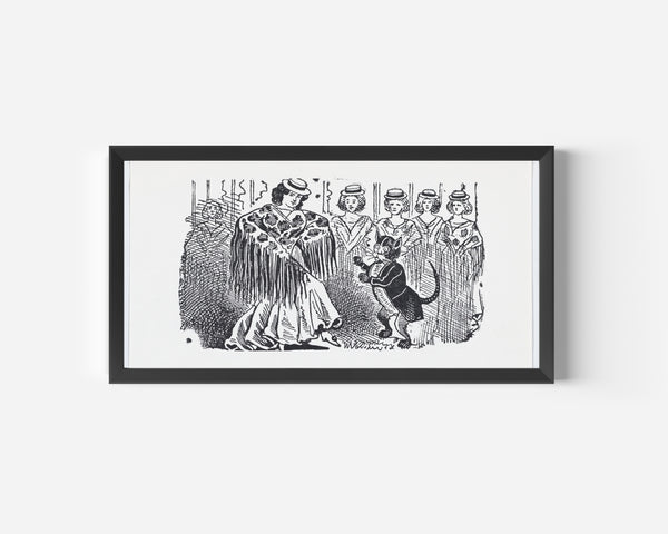 José Guadalupe Posada — A Woman Dancing with a Cat in a Suit | Relief Print
